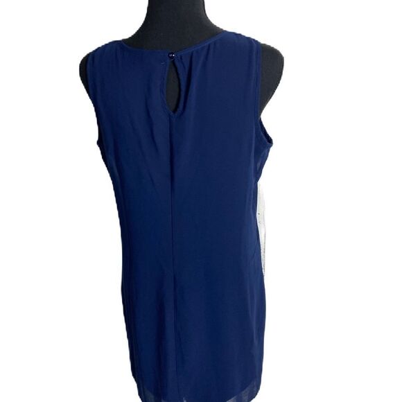 #141 AUW Navy Pleat Front Cocktail Dress - Picture 2 of 8